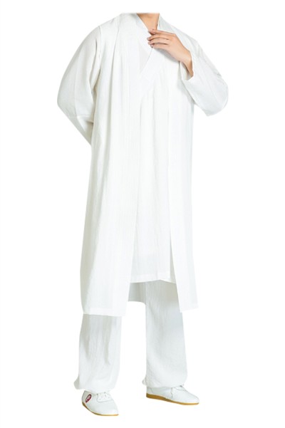 Chinese Style Men's clothes, civilian clothes, linen Han clothes, men's ancient clothes, Zen clothes, robes, Taoist robes, Chinese style long shirts, Kung Fu shirts, drama clothes SKF002 side view